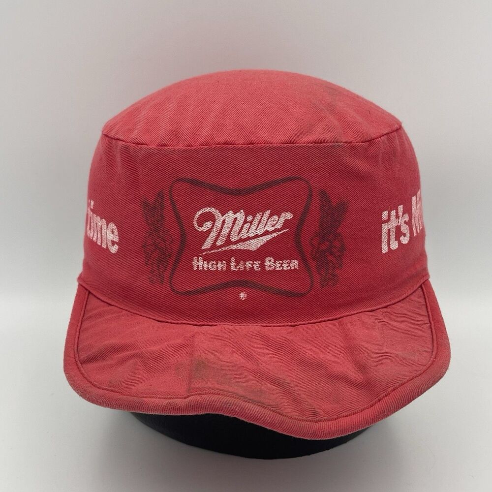 Miller High Life Vintage Painters Beer Cap Red 1980s Hat